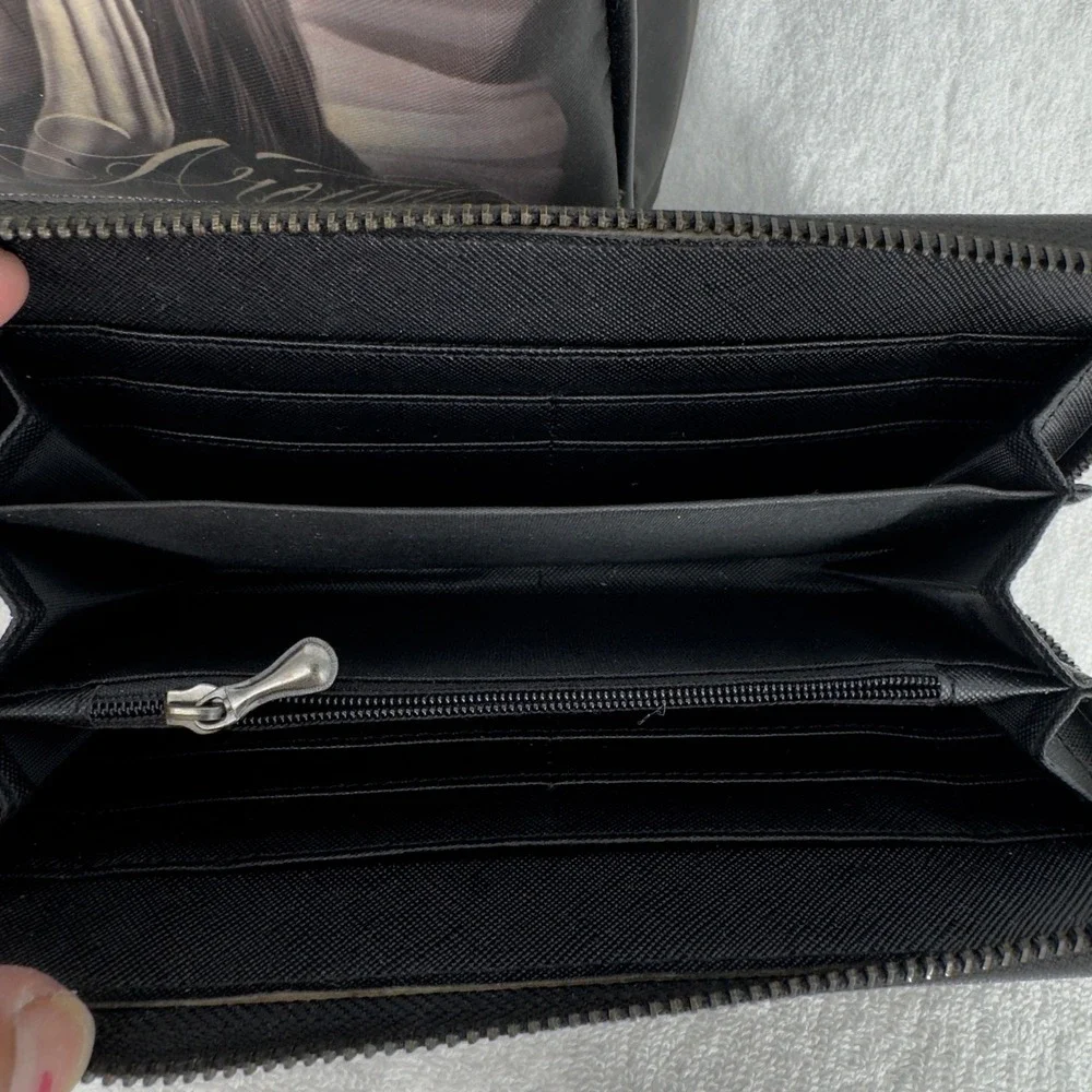David Gonzales OG Angels Chicano Art Clown Girl Handbag and Wallet Set Black